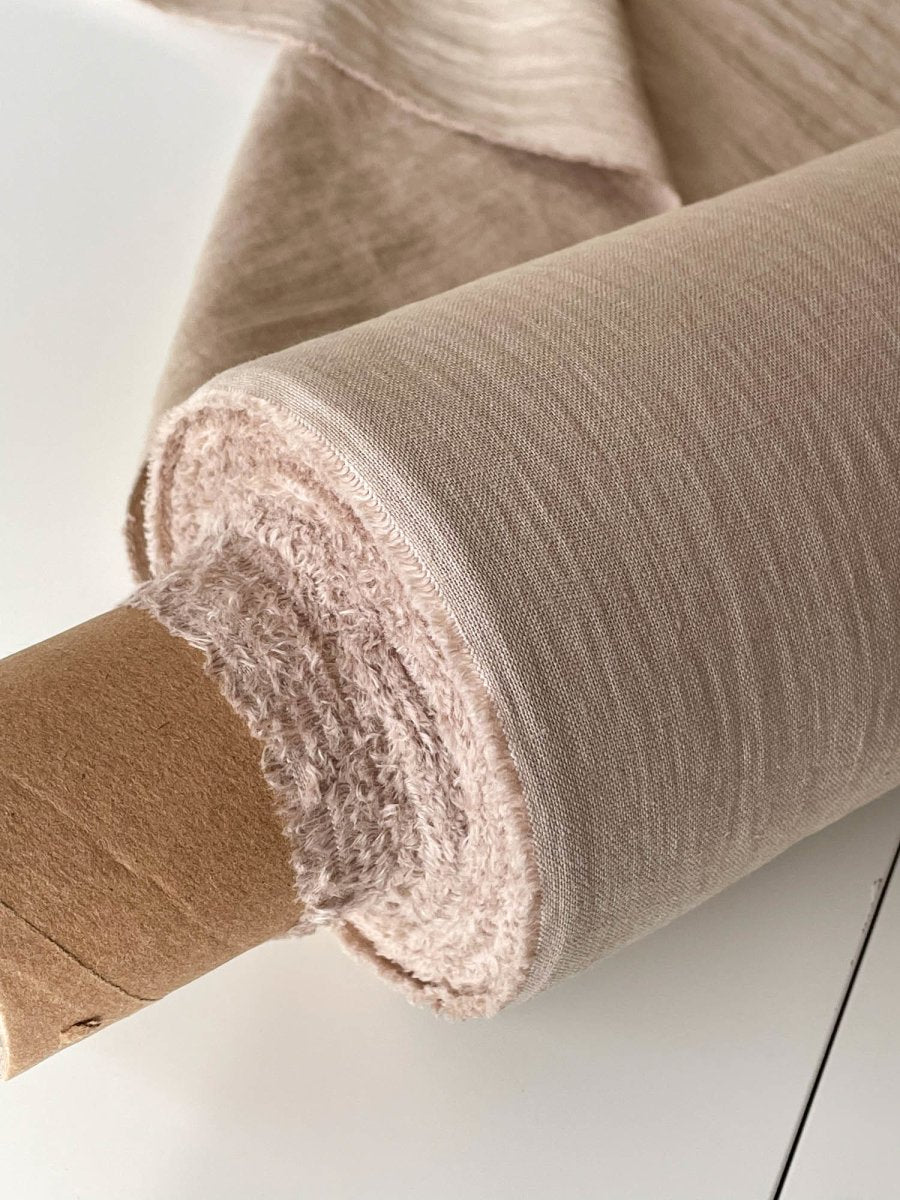 Sand linen fabric - earthytextiles