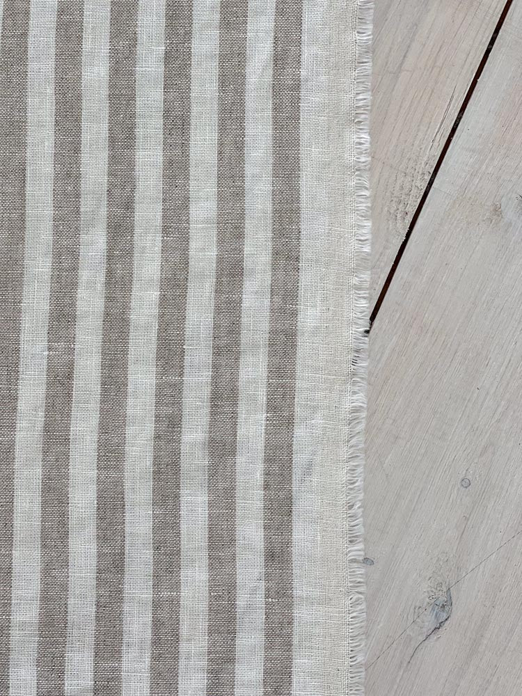 Striped linen fabric, style 11 - earthytextiles