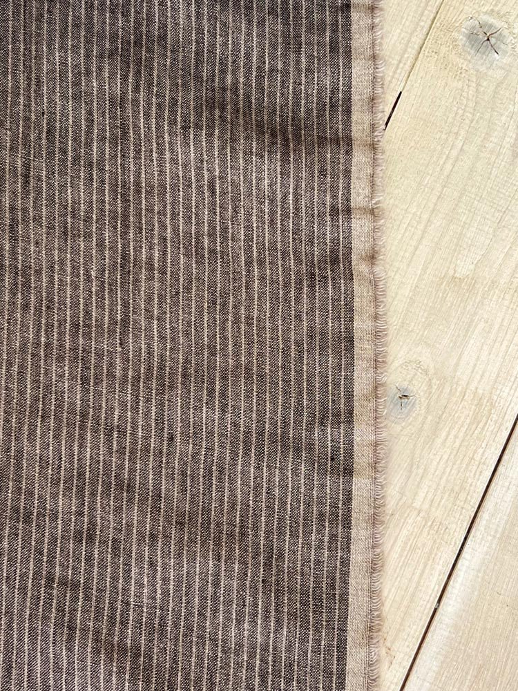 Striped linen fabric, style 12 - earthytextiles