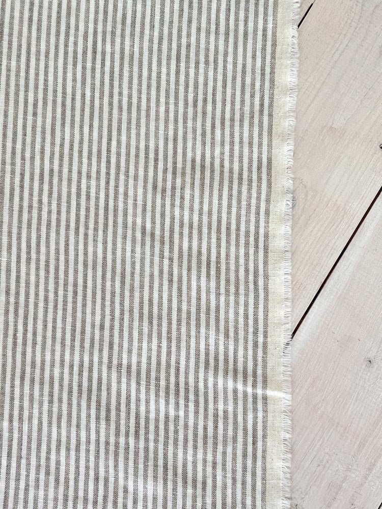 Striped linen fabric, style 8 - earthytextiles